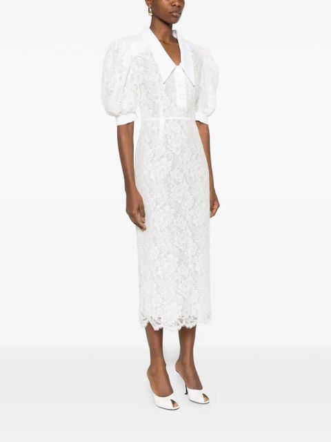 Rowen Rose polo-collar midi dress - White