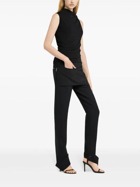 Courrèges draped jersey tank top - Black