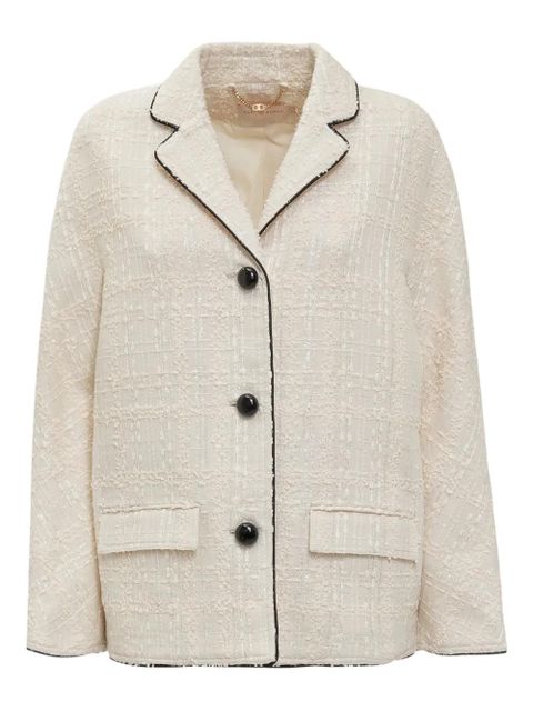 Tory Burch plaid tweed jacket - Neutrals - zdjęcie produktu nr 1
