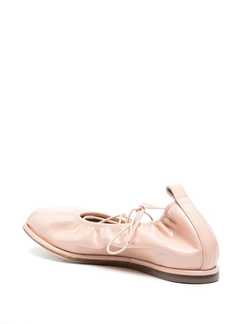 Simone Rocha heart-toe patent leather ballerina shoes - Pink