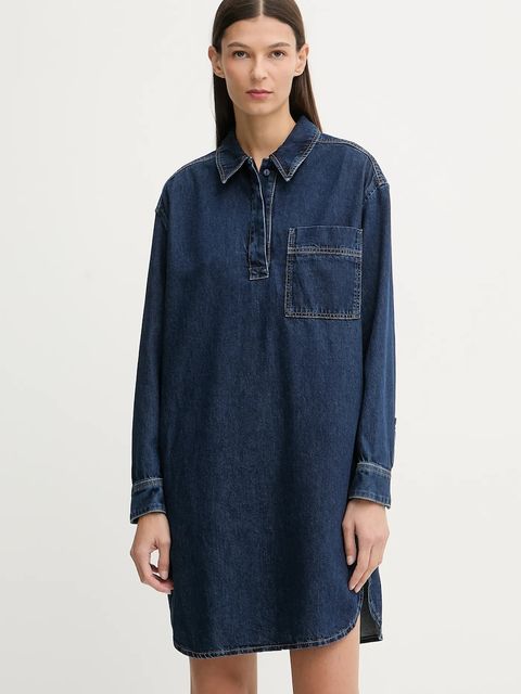 Marc O'Polo sukienka jeansowa kolor granatowy mini prosta 5000007938 - zdjęcie produktu nr 1