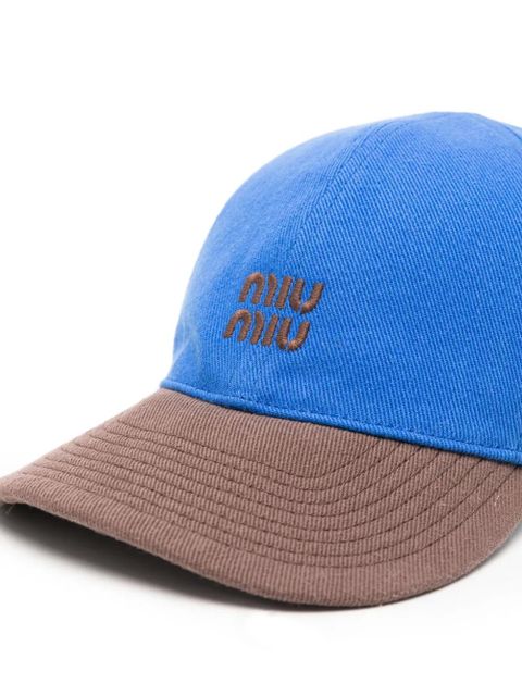 Miu Miu Drill baseball cap - Blue - zdjęcie produktu nr 2