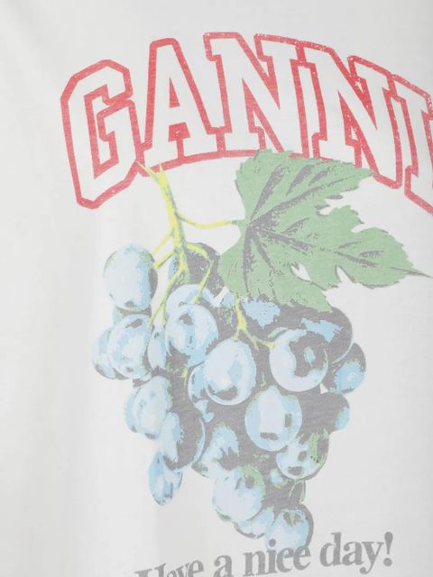 GANNI grapes basic cotton jersey t-shirt - White - zdjęcie produktu nr 2