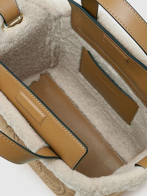 Karl Lagerfeld torebka zamszowa K/CIRCLE kolor brązowy A4W30087