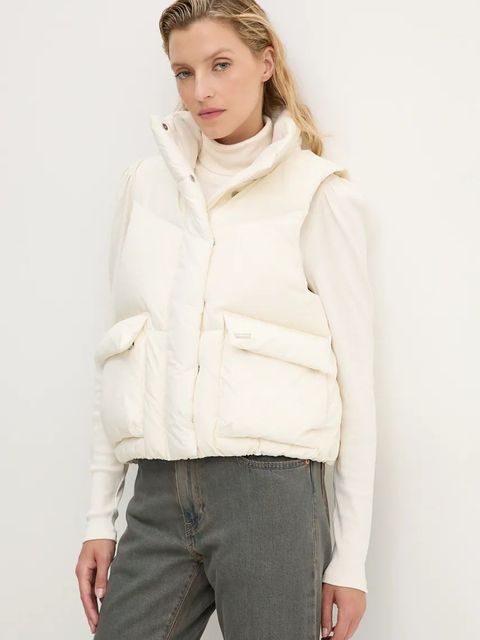 Levi's bezrękawnik puchowy damski kolor beżowy zimowy A8526
