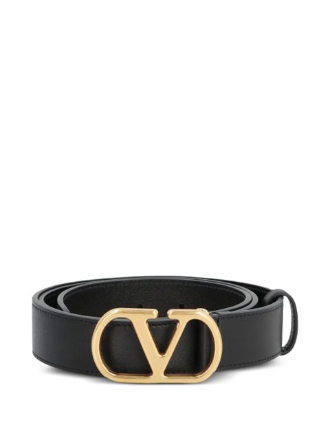 Valentino Garavani logo-buckle leather belt - Black - zdjęcie produktu nr 1