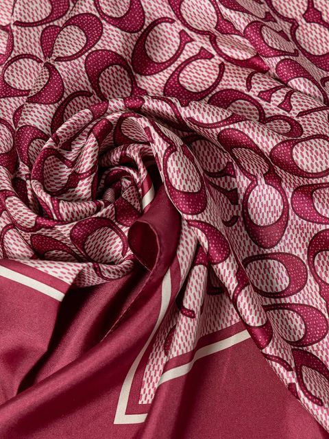 Coach chusta jedwabna kolor różowy wzorzysta 29C2755