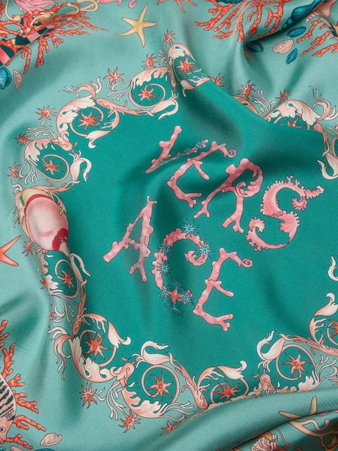 Versace Underwater Barocco silk scarf - Green - zdjęcie produktu nr 2
