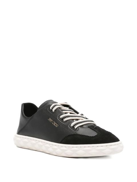 Jimmy Choo Diamond Light Flex leather lace-up sneakers - Black