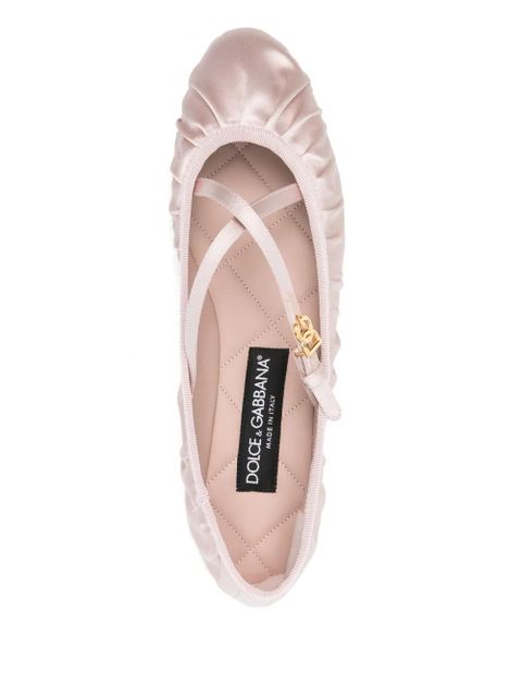 Dolce & Gabbana logo-buckle ballet flats - Pink