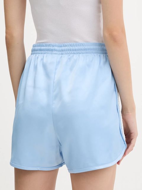 adidas Originals szorty Ruffle Shorts damskie kolor niebieski gładkie high waist KC8817 - zdjęcie produktu nr 2