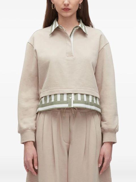 3.1 Phillip Lim Polo-neck striped-panel top - Neutrals