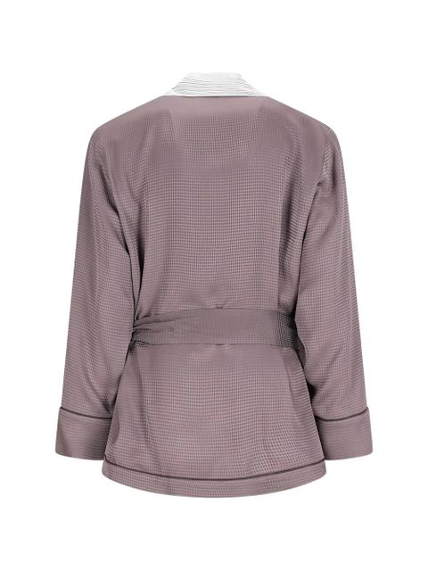 The Attico belted houndstooth-pattern jacket - Purple - zdjęcie produktu nr 2