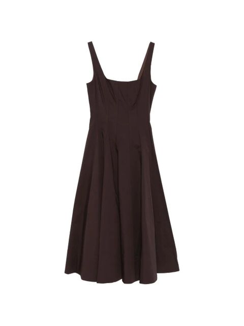 STAUD Wells square-neck midi dress - Brown - zdjęcie produktu nr 1