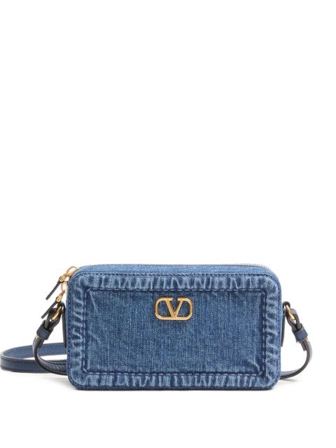 Valentino Garavani mini Alltime denim shoulder bag - Blue - zdjęcie produktu nr 1