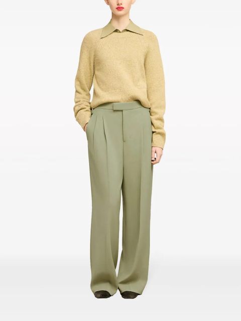 AMI Paris straight-leg twill trousers - Green - zdjęcie produktu nr 1