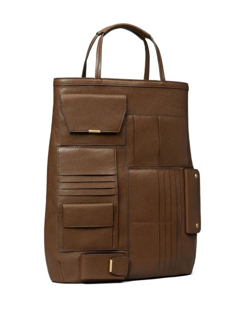 Tory Burch multi pocket tote bag - Brown