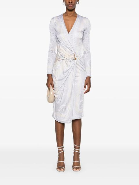 Versace Coupe des Dieux-print midi dress - Neutrals