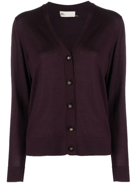 Tory Burch fine-knit V-neck cardigan - Red - zdjęcie produktu nr 1