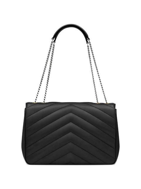 Saint Laurent large Loulou quilted logo shoulder bag - Black - zdjęcie produktu nr 2
