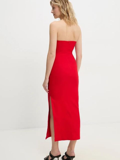 Answear.LAB sukienka kolor czerwony maxi dopasowana