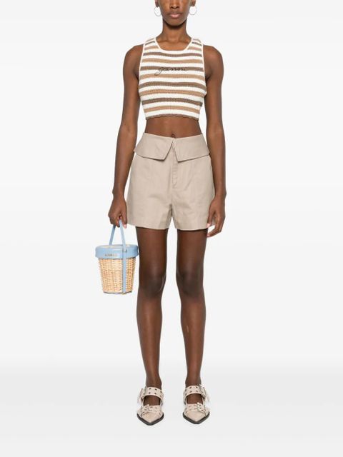 GANNI striped organic cotton tank top - Brown - zdjęcie produktu nr 2