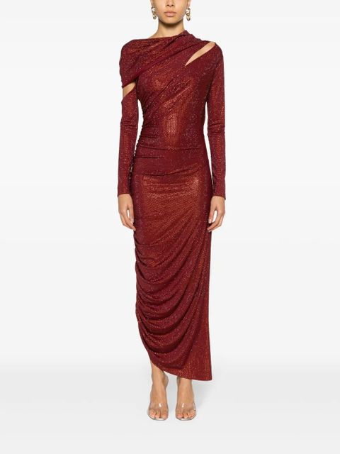 Cult Gaia Kumasi rhinestone-embellished asymmetric gown - Red - zdjęcie produktu nr 2