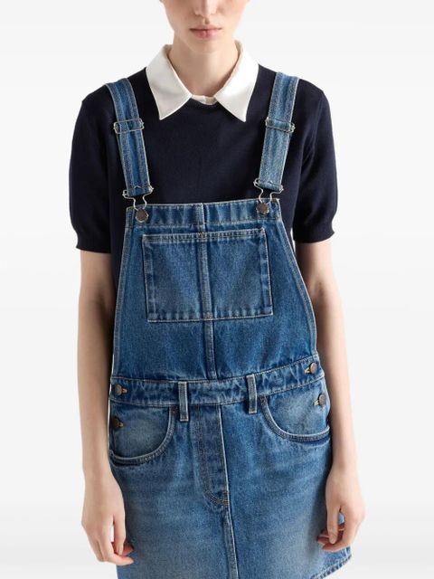 Prada denim bib mini-dress - Blue