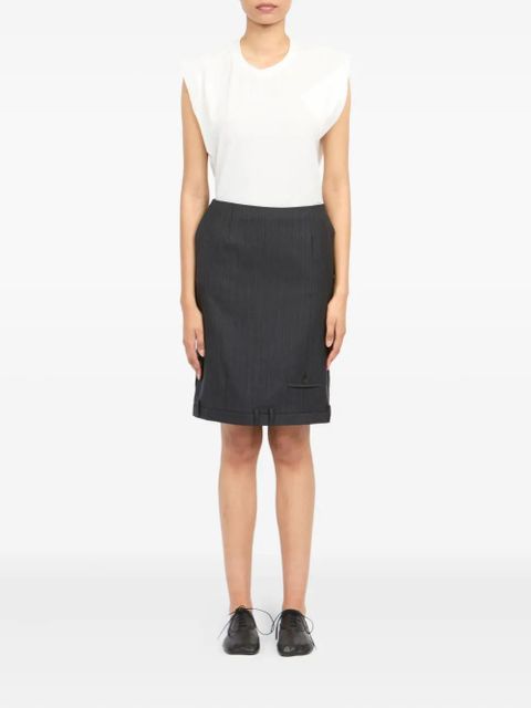 MM6 Maison Margiela Pinstripe Pocket Midi Skirt - Grey - zdjęcie produktu nr 2