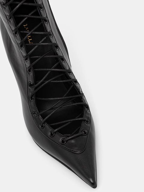 Le Silla kozaki skórzane Stivale Colette damskie kolor czarny na szpilce 4251B100MBPPNEM377