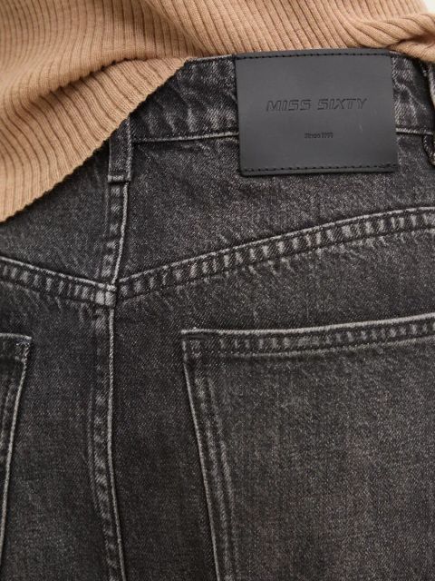 Miss Sixty spódnica jeansowa kolor czarny maxi rozkloszowana 6L3KJ5840000