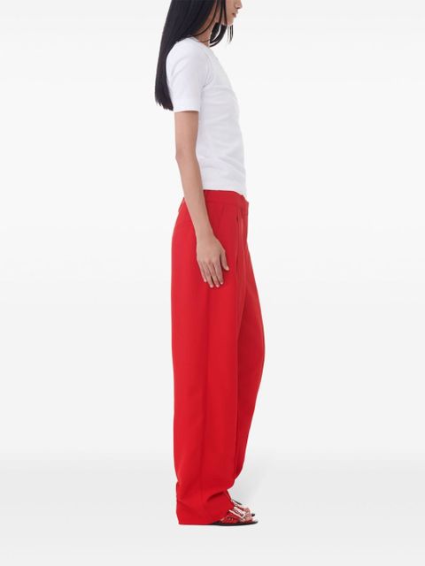 GANNI pleated wide-leg trousers - Red