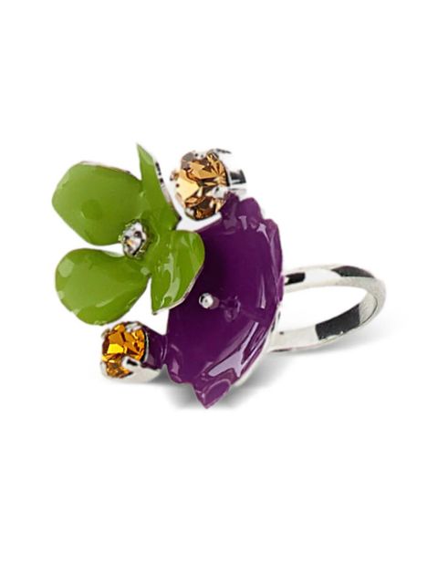 Marni flower stone ring - Silver