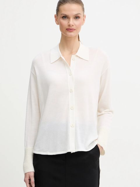 Armani Exchange kardigan wełniany damski kolor beżowy lekki XW000773 AF16602 - zdjęcie produktu nr 1