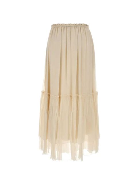 Chloé ruffled silk skirt - Neutrals - zdjęcie produktu nr 2