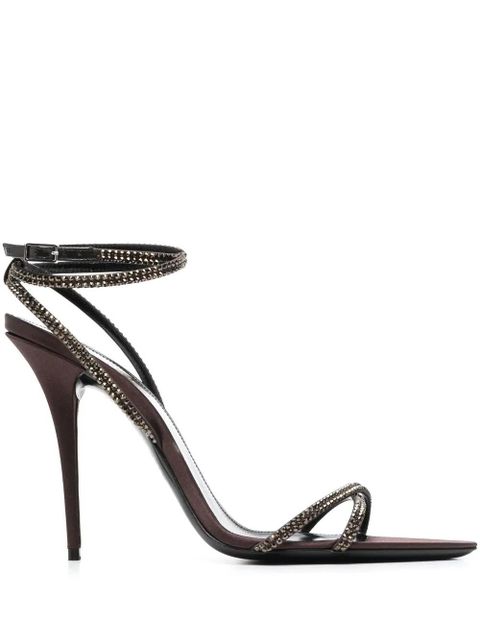 Saint Laurent Ava 105mm embellished sandals - Brown - zdjęcie produktu nr 1