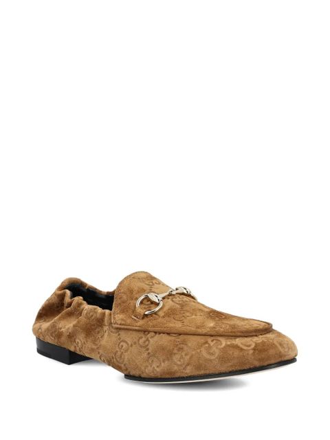 Gucci GG-patterned loafers - Brown