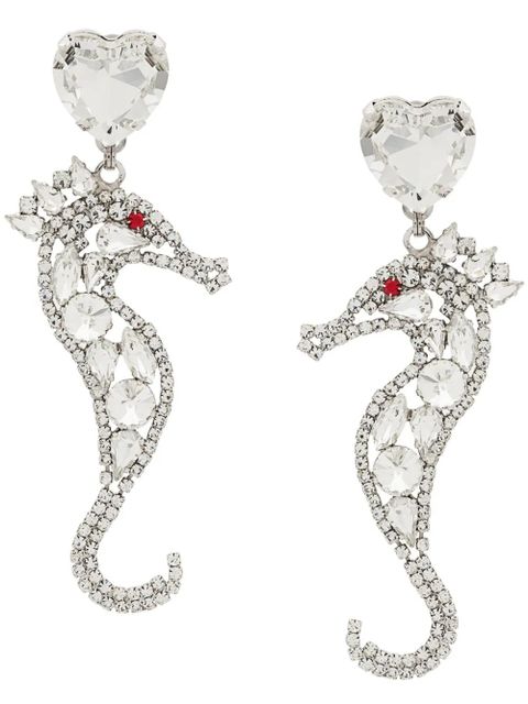Alessandra Rich crystal seahorse earrings - Metallic - zdjęcie produktu nr 1