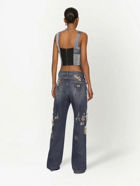 Dolce & Gabbana distressed straight-leg jeans - Grey