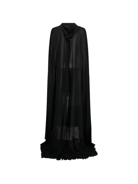 Blumarine tie-detail cape coat - Black - zdjęcie produktu nr 2