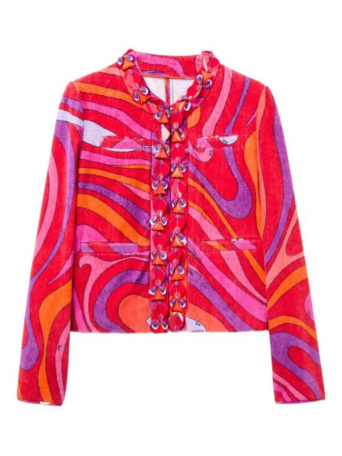 PUCCI swirl-print ruffled jacket - Red - zdjęcie produktu nr 1