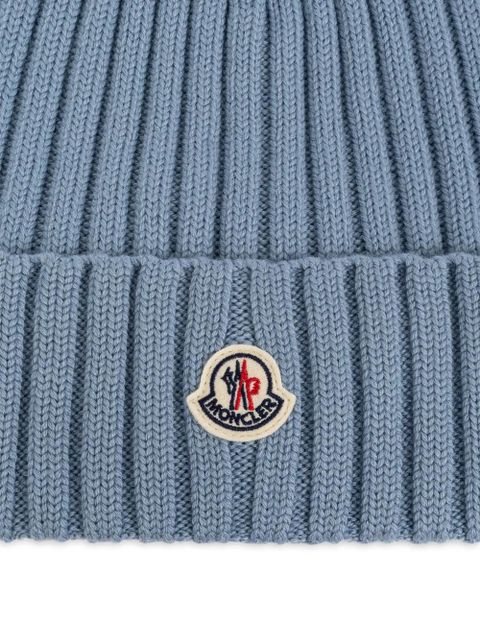 Moncler ribbed-knit beanie - Blue