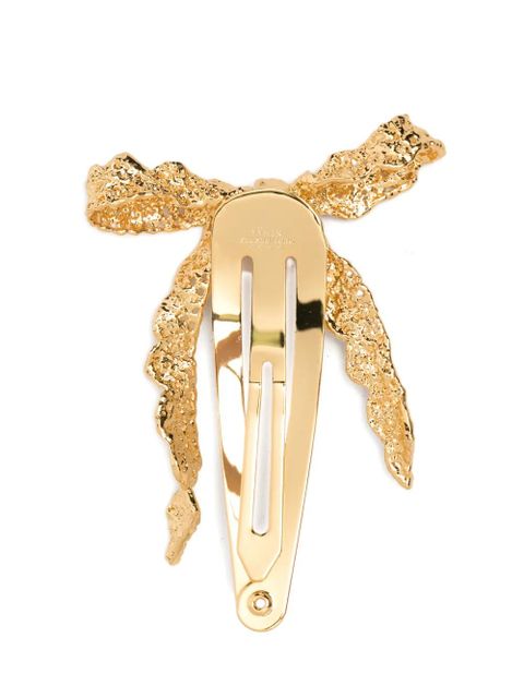 SHUSHU/TONG x YVMIN bow-detail textured hair clip - Gold - zdjęcie produktu nr 2