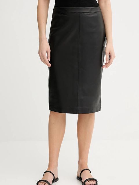 Marc O'Polo spódnica skórzana kolor czarny mini ołówkowa 506703577011 - zdjęcie produktu nr 1