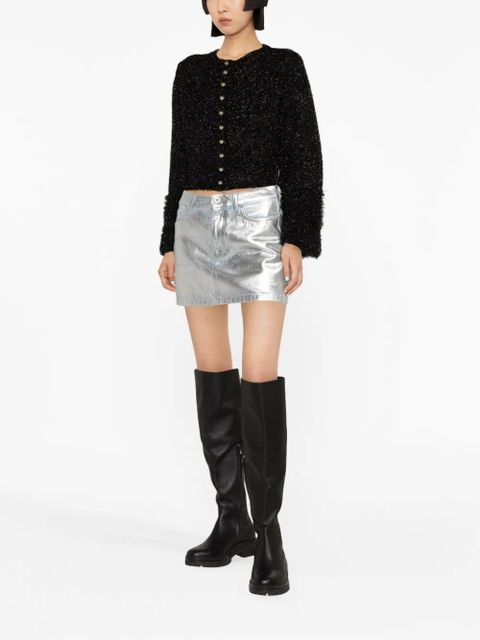 Rabanne metallic cropped cardigan - Black