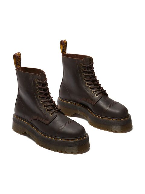Dr. Martens workery skórzane Sinclair damskie kolor brązowy na platformie DM40910200 - zdjęcie produktu nr 2