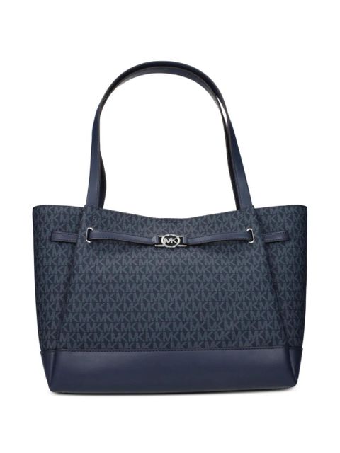 Michael Kors large Reed monogram-pattern logo-plaque shoulder bag - Blue - zdjęcie produktu nr 1