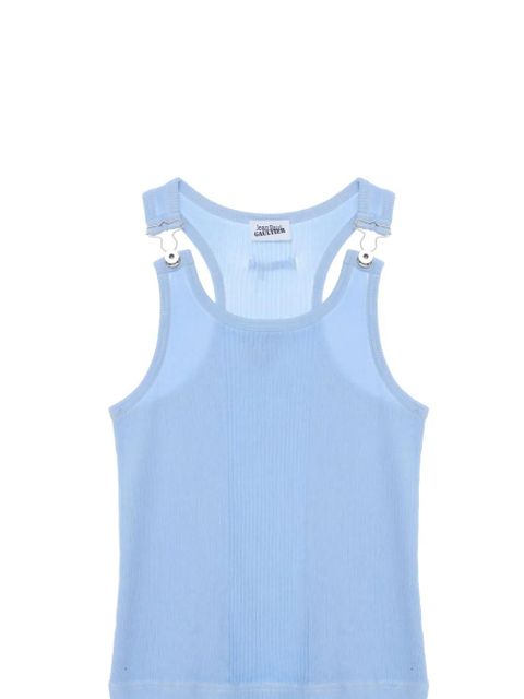 Jean Paul Gaultier ribbed-knit cotton vest - Blue - zdjęcie produktu nr 1