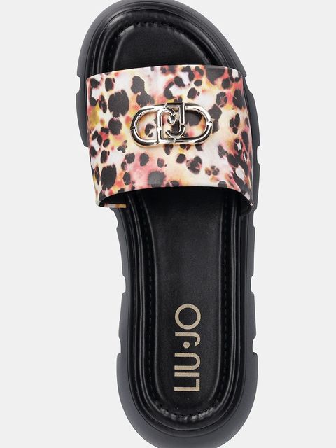 Liu Jo klapki damskie kolor brązowy na platformie VA5227 E0894