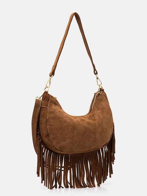 Answear.LAB torebka zamszowa kolor brązowy